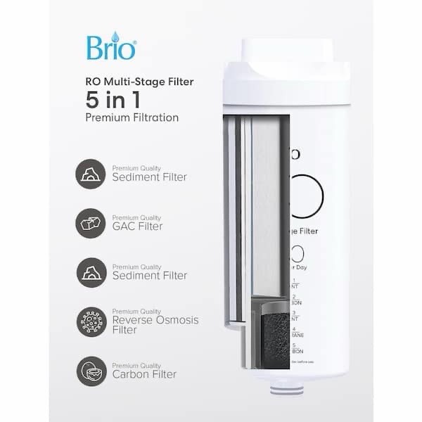 Brio Amphora Reverse Osmosis Under Sink Filtration System