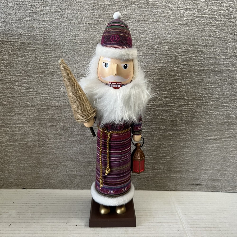 Wooden Nutcracker 13" Tall Wizard Lantern 2014 Christmas Decor Target RARE EUC