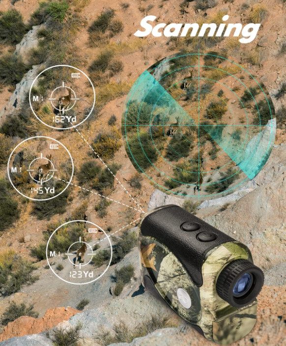 Hunting Rangefinder, 800 Yards Laser, Bow Mode, Angle/Height/Distance, Case