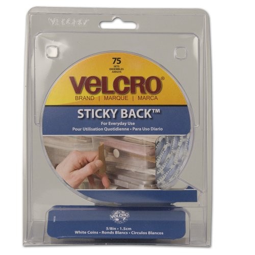 Velcro 90090 Hook & Loop Fastener Coins 75 Pack White