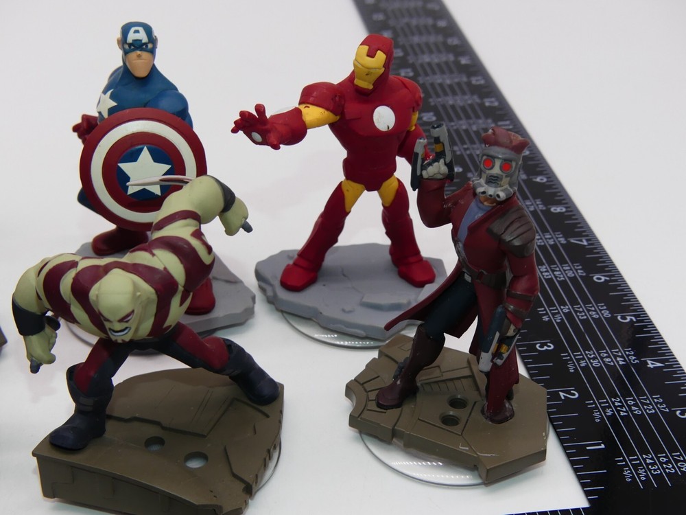 Lot Disney Infinity Game Figure Marvel Groot Rocket Gamora Hulk Iron Galaxy