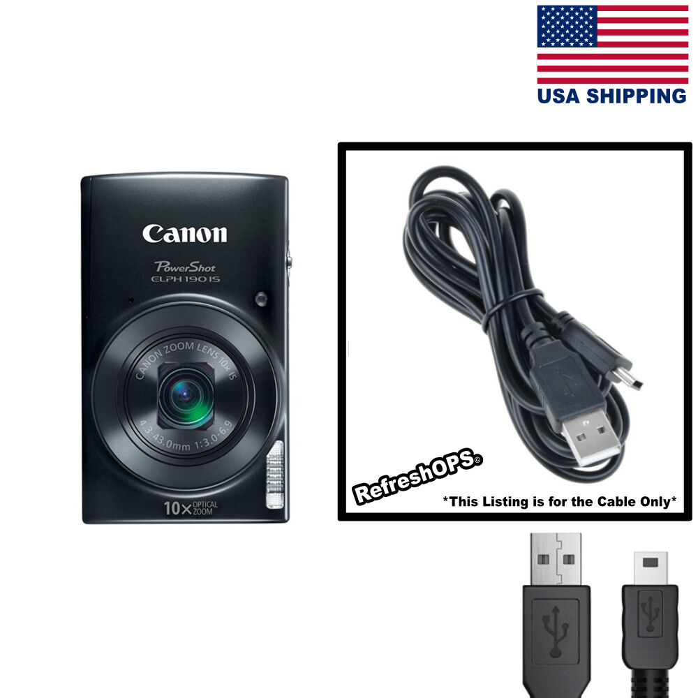 Canon IXUS Camera 190 USB Cable Transfer Cord Replacement
