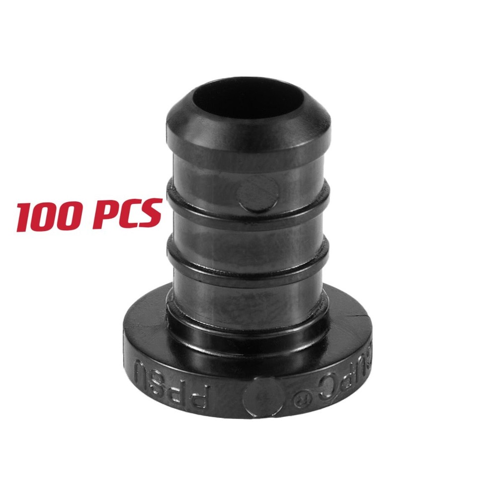 EFIELD 100PCS 1/2" Pex Poly PPSU Barb Crimp Plug ( End Cap), Lead Free