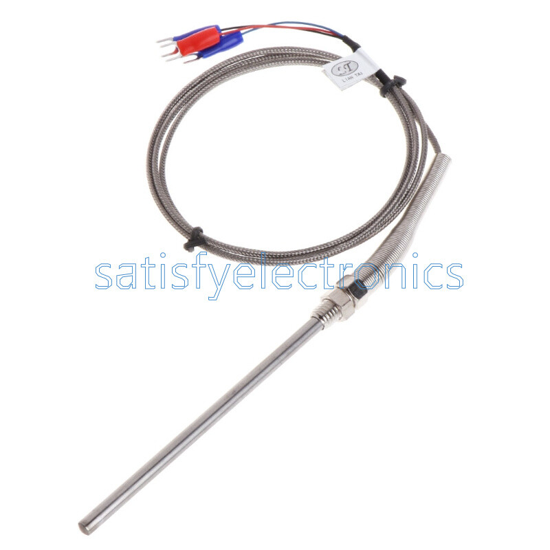 1M High Temperature Cable PT100 RTD with 6mm Thread Thermometer Sensor 0°C-150°C