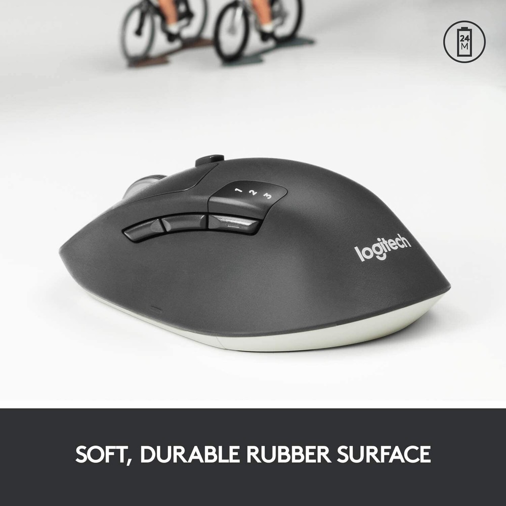 Logitech M720 Triathlon Multi-Device Wireless Bluetooth Mouse Unifying Receiver