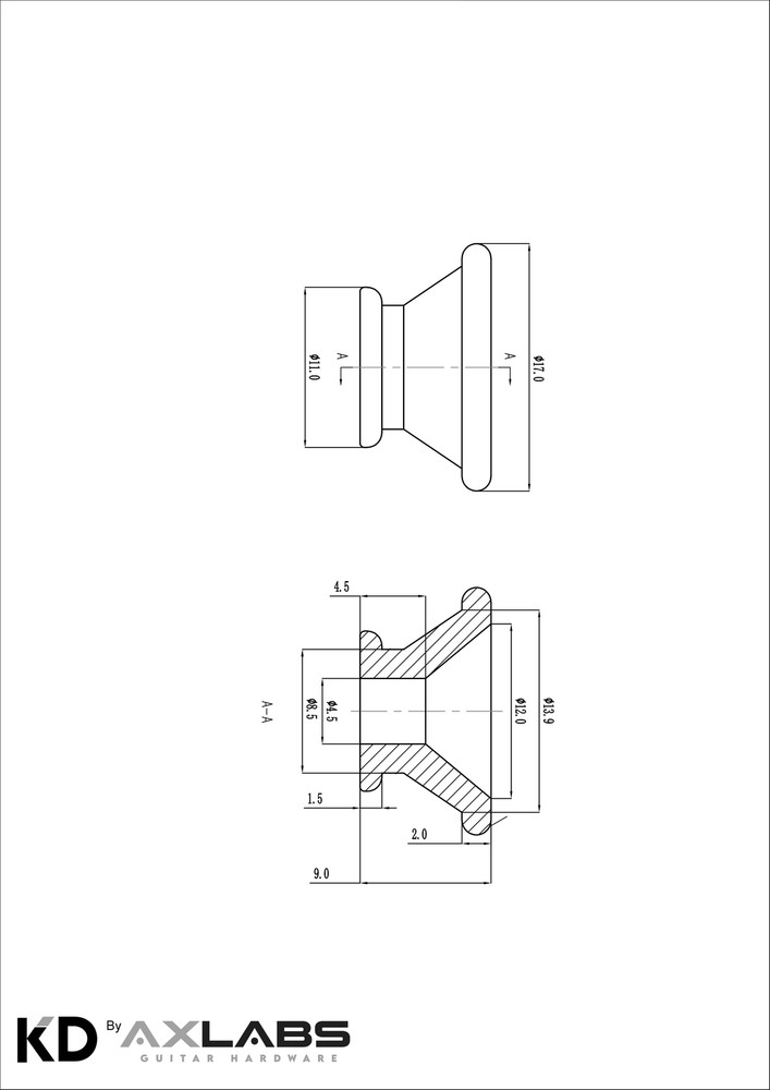 KD By AxLabs Standard Large Strap Buttons (2) - Black