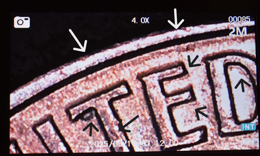 1960 D Lincoln Cent Penny MS Red Rainbow Multiple Error Die Cracks Coin