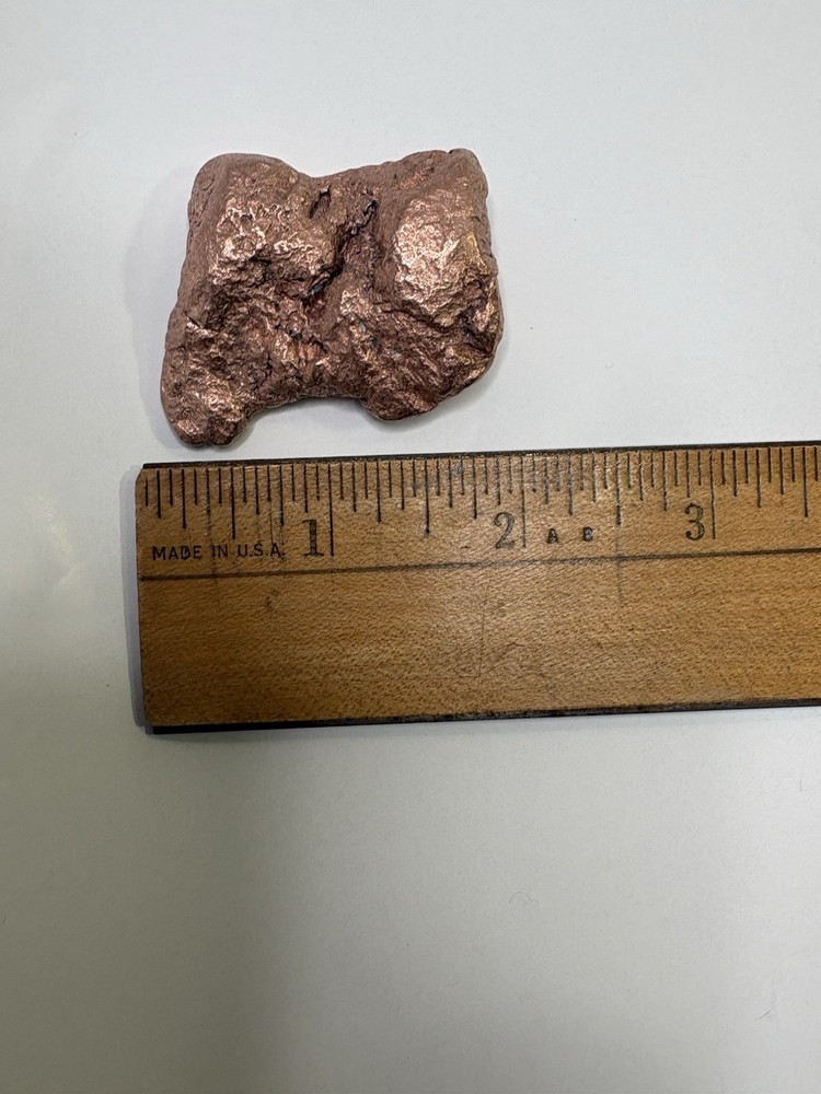 Pure Native Michigan Solid Copper Nugget Specimen Keweenaw Peninsula Mineral