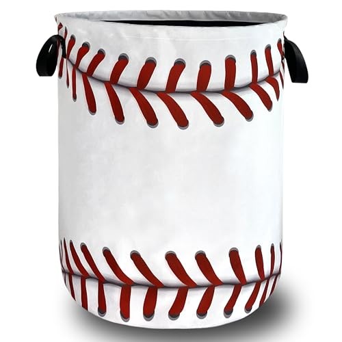 Baseball Texture Laundry Basket Foldable Funny Funny Baseball Texture Print