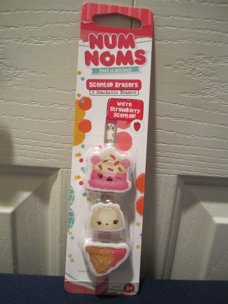 Num Noms Stackable Strawberry Scented Erasers - New
