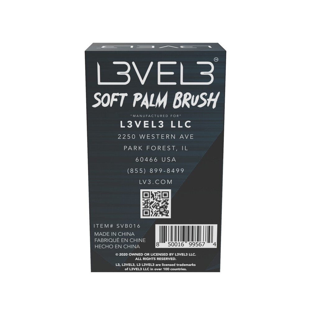 L3VEL3 Soft Palm Brush, Barber Essentials Nylon Bristles