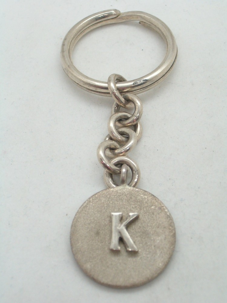 Letter Keychain - K - 925 Silver - Initial - Alphabet - Breeze -