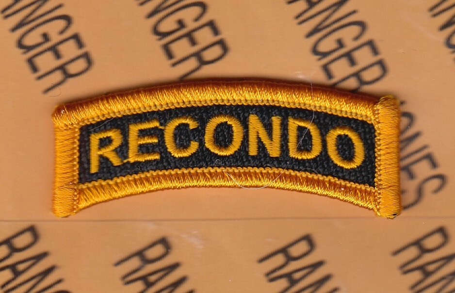 US Army RECONDO Reconnaissance Commando ~2.5" tab patch m/e