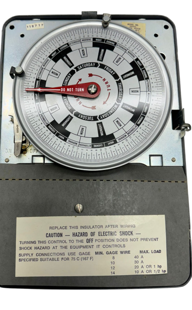 Intermatic V-46401 Four Pole Single Throw 7 Day Calendar Dial Time Switch, 120V