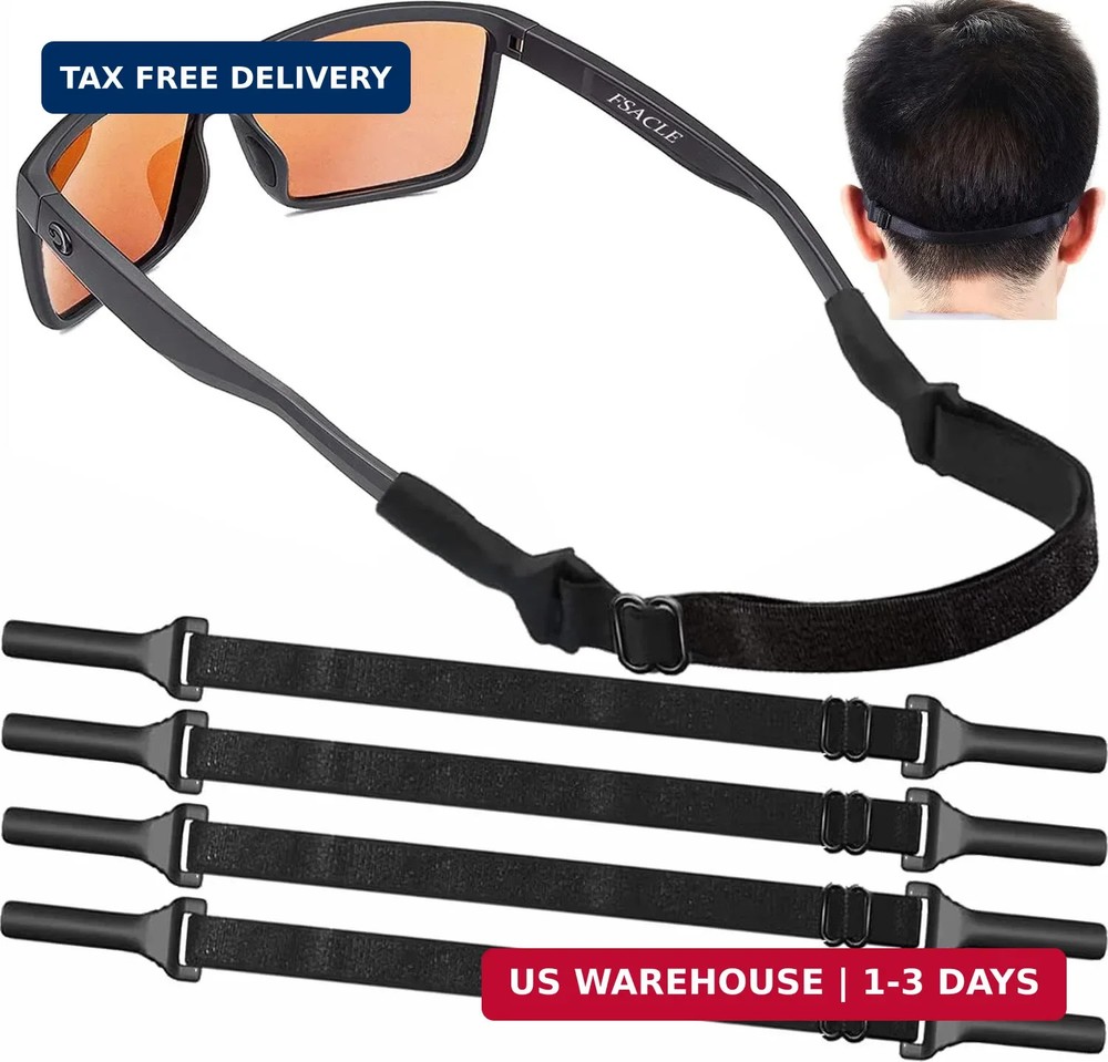 KSACLE Adjustable Glasses Strap - 4 Pack No Tail Eyeglass Straps, Universal Fit
