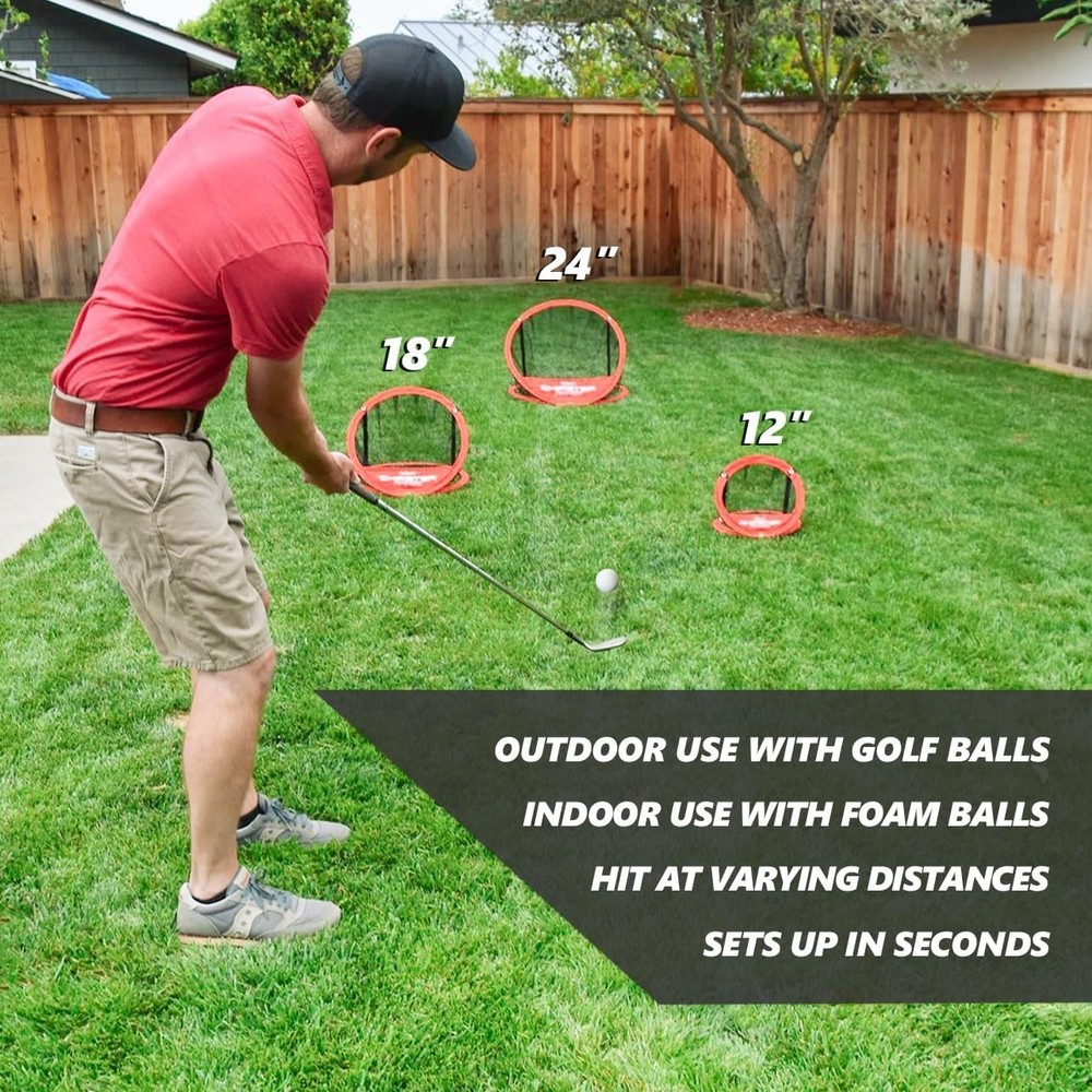 Chipster Pop-Up Golf Chipping Practice Net - Training Aid for Precision and D...