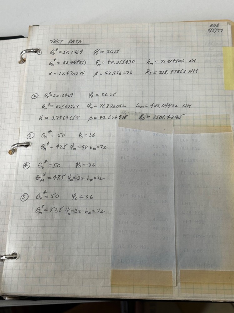 Satellite Tracking Antenna Trajectory Calculation Ephemera HP 9820 Program Notes