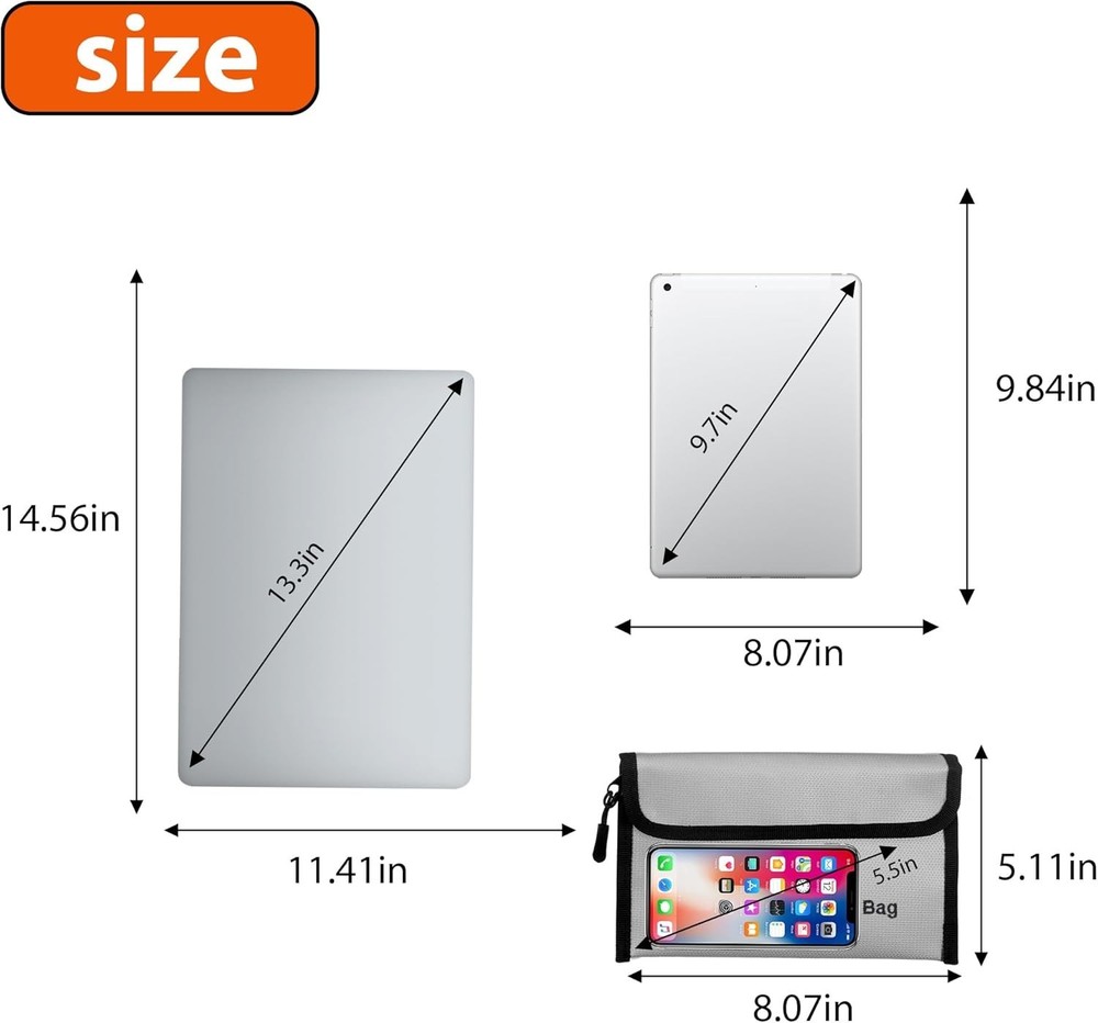 Fireproof Waterproof Document and Money Storage Bag - 3 Pack