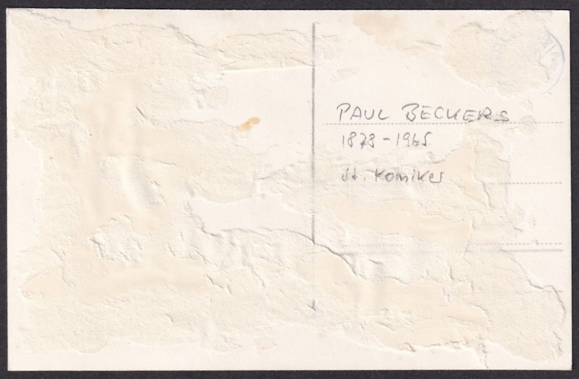 Paul Beckers GERMAN ACTOR signed postcard