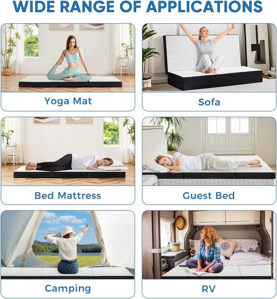 Tri-fold Memory Fo Mattr - 3 Inch Full Size Portable Floor Bed