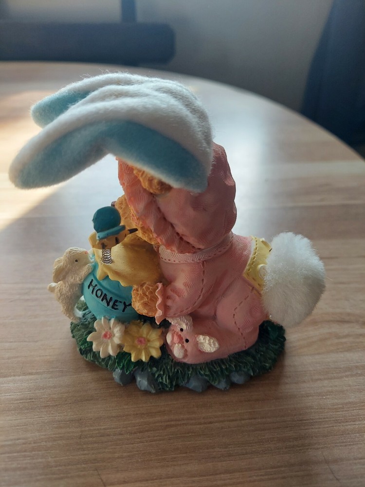 HAND CRAFTED & PAINTED 6" EASTER HONEY BEAR STATUE