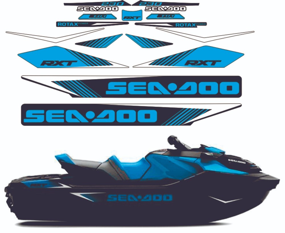 SEADOO RXT 230 2019 Graphics / Decal / Sticker Kit CUSTOM BLUE