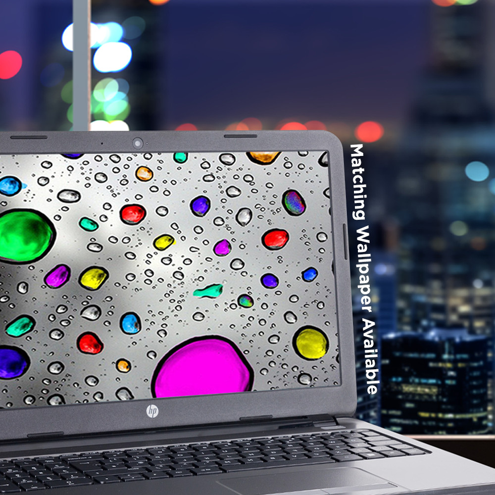 Universal Laptop Skins wrap for 15" - colored rain drops 3d effect