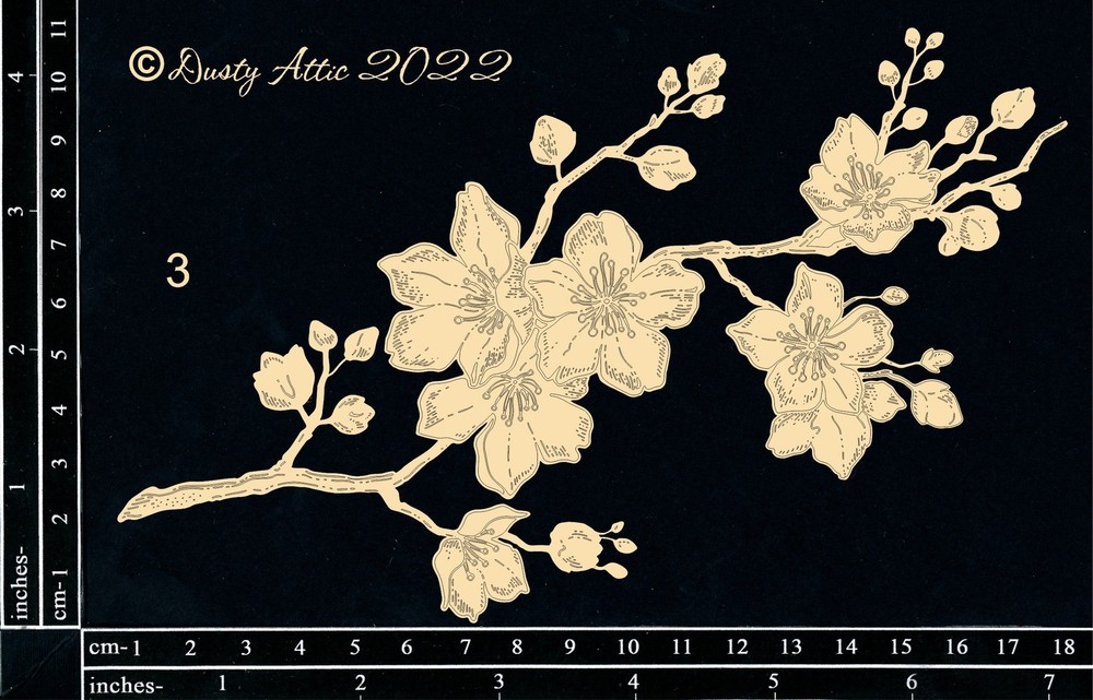 Dusty Attic Chipboard 5x7 - Cherry Blossoms #3, DA3311
