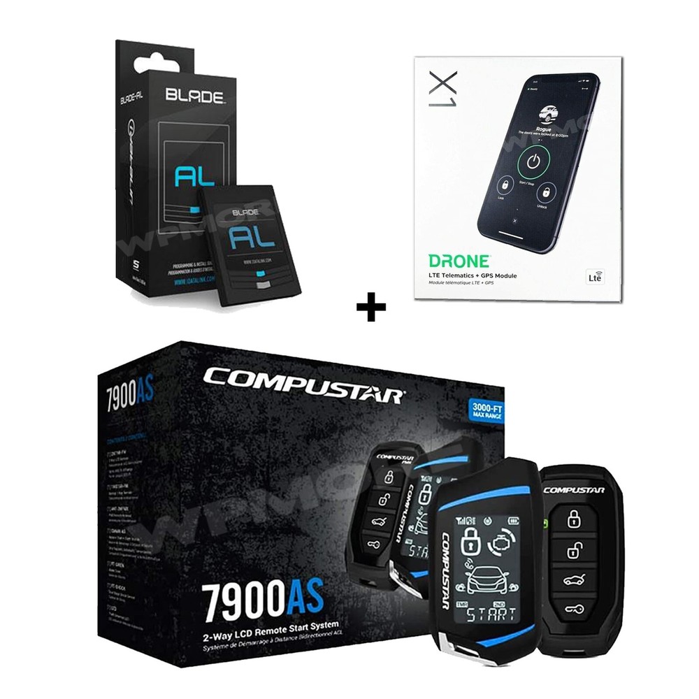 Compustar CS7900-AS T9 2-Way Remote Start Security + Drone X1-LTE + Blade-AL