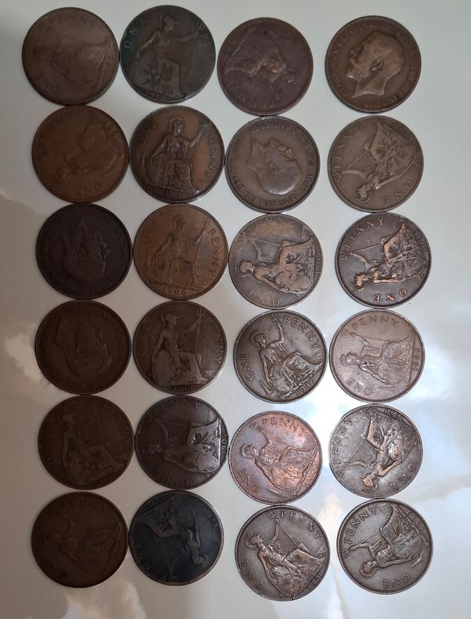 24 x One Penny Coins (1896 - 1966)