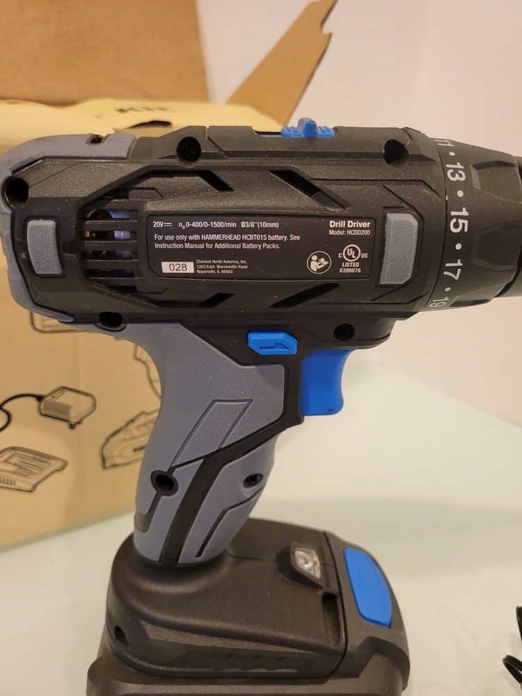 Hammerhead 20v 3/8" Drill/ Driver Kit Model:hcdd201 EUC
