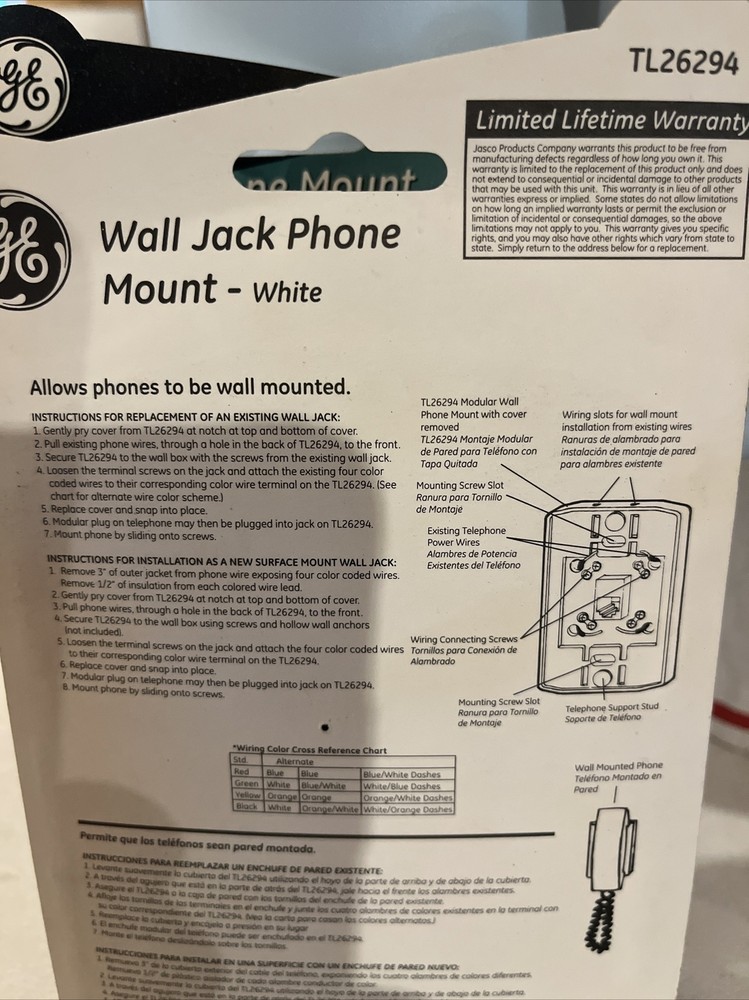 GE Wall Jack Phone Mount