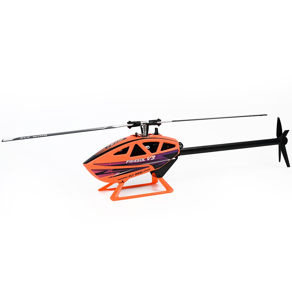 FlyWing FW450L V3 RC Helicopter 10CH GPS ACE Flight Controller 2 Battery Orange