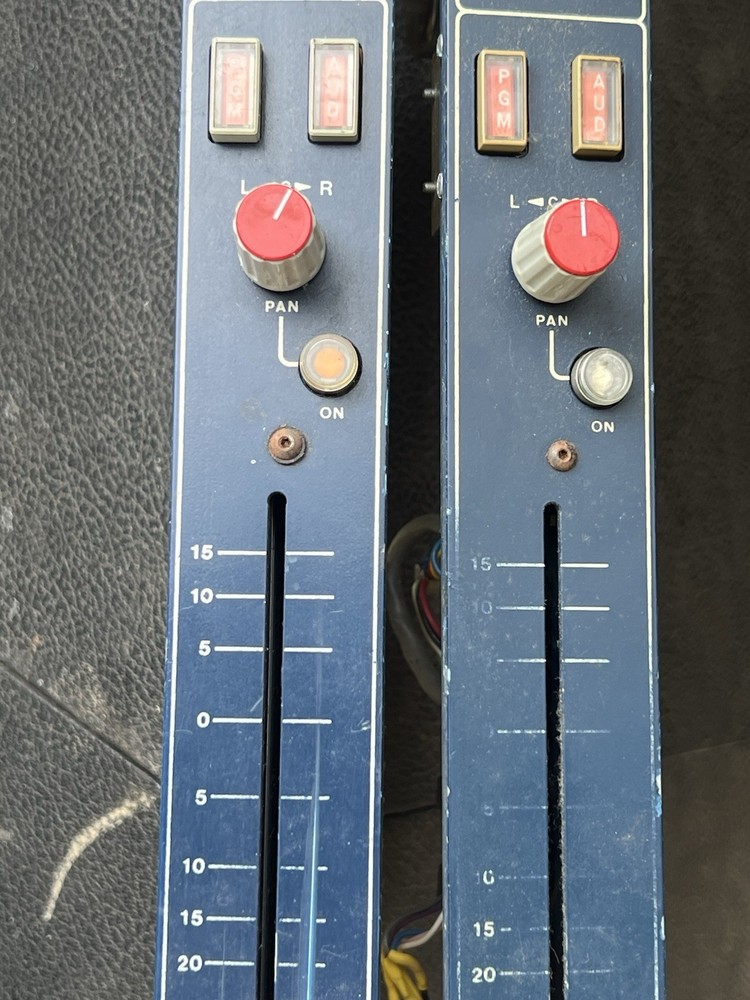 pair vintage Auditronics blueface 200-MIS mic preamps console strips modules