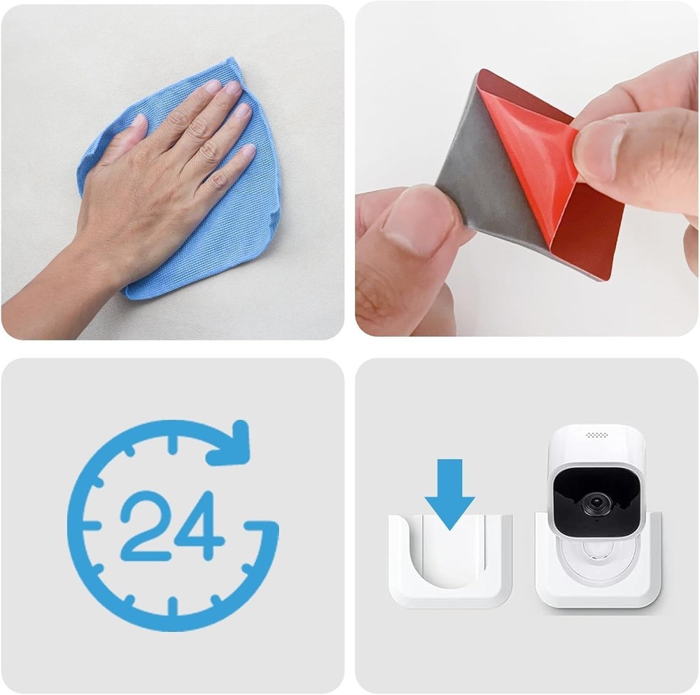 Secure Your Home: Adhesive Wall Mount for Blink Mini - No Tools Needed, 2 Pack