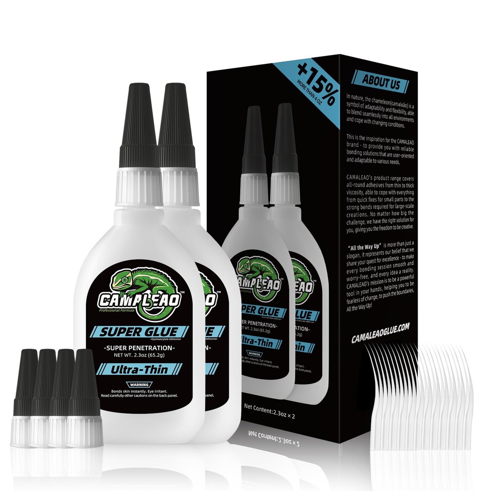 Ultra-Thin Super Glue Liquid Kit 4.6 oz, Fast Drying 4 oz., Clear/Transparent