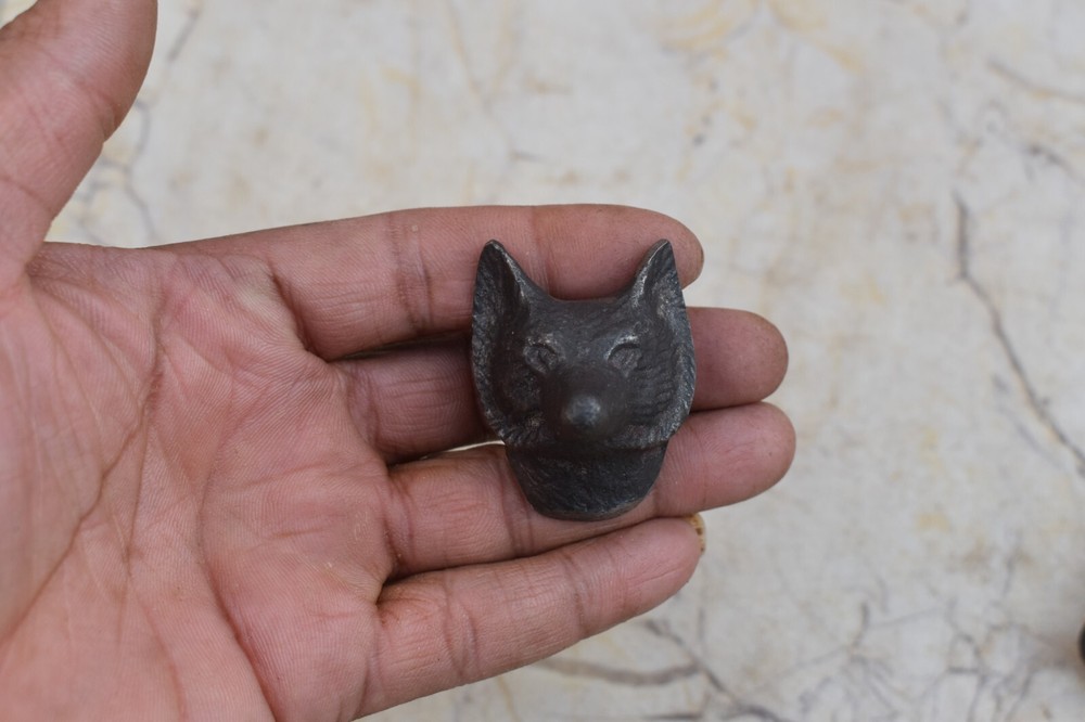 10pcs Vintage Cast Iron fox Shape Door Knobs Drawer Cabinet Handles Knobs Pulls