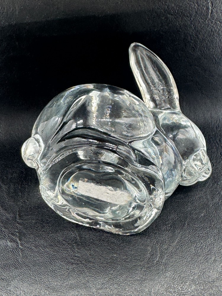 Clear Glass Bunny Rabbit Taper Candle Holder Easter Decor