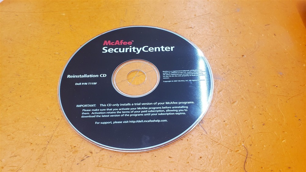 ⭐️⭐️⭐️⭐️⭐️ McAfee Security Center Reinstallation CD 2007