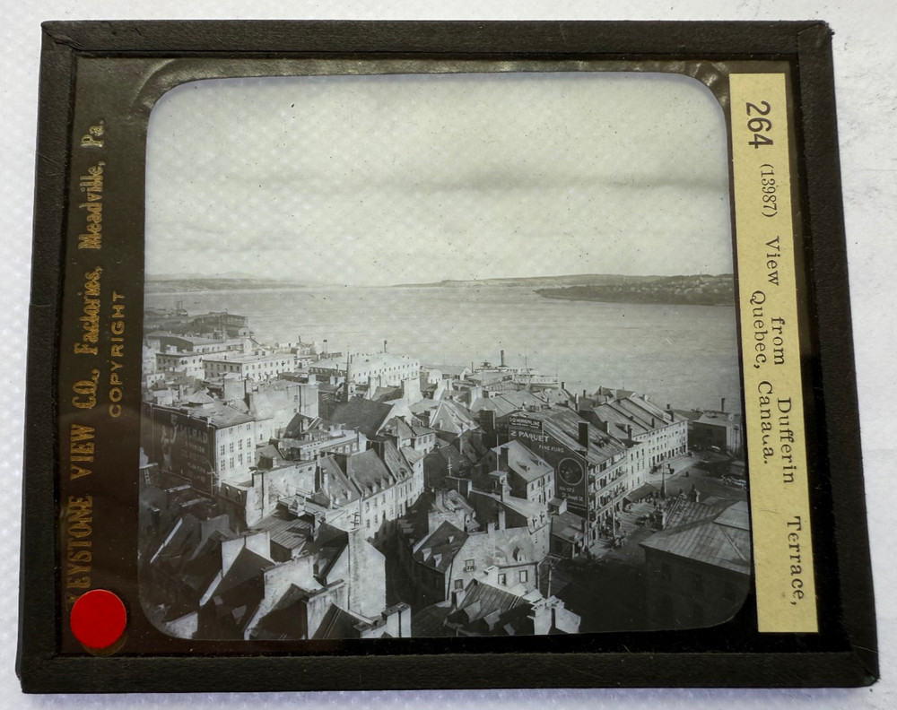 KEYSTONE MAGIC LANTERN SLIDE 264 VIEW FROM DUFFERIN TERRACE QUEBEC CANADA 1920s