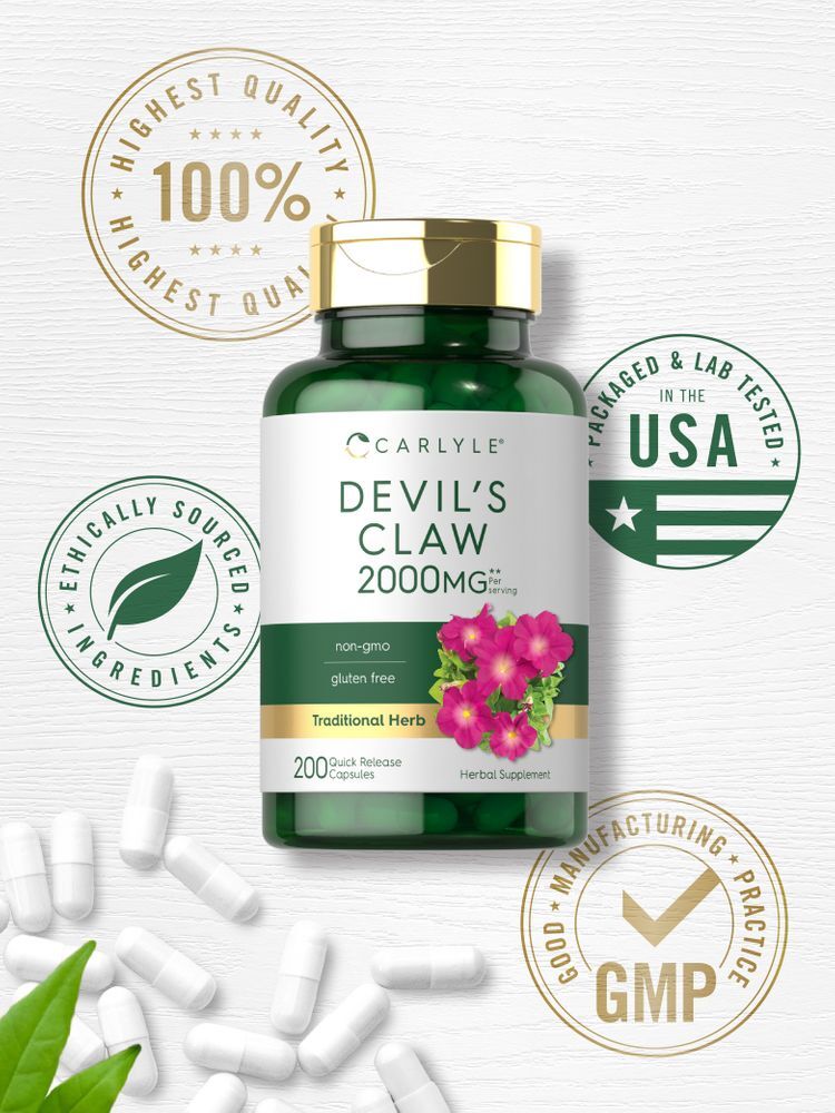 Devils Claw 2000mg | 200 Capsules | Concentrated Root Extract | by Carlyle