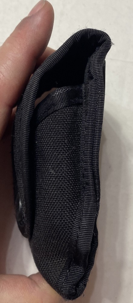 Premier Mfg. Black Handcuff Case Holder Snap Front Cover Belt Loop, Used, Blk