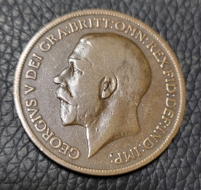 1919 Great Britain One Penny Coin