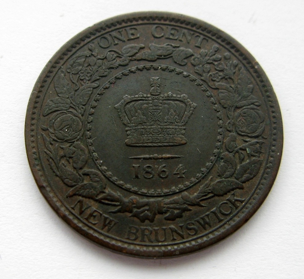 1864 New Brunswick Large One cent - NICE