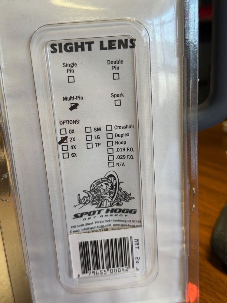 Spot Hogg Sight Lens MRT 2X +.25 Diopter Multi-Pin