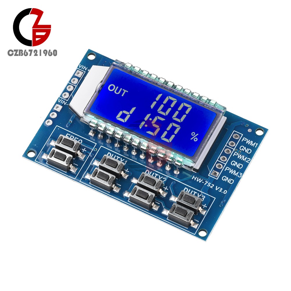 3-Channel Signal Generator PWM Pulse Wave Frequency Duty Cycle Adjustable Module