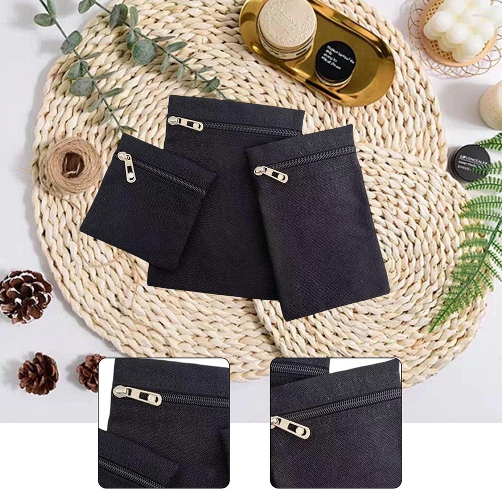 3 Pieces Sew Pocket with Zipper Coat Inside Pockets Easy Installation Practical