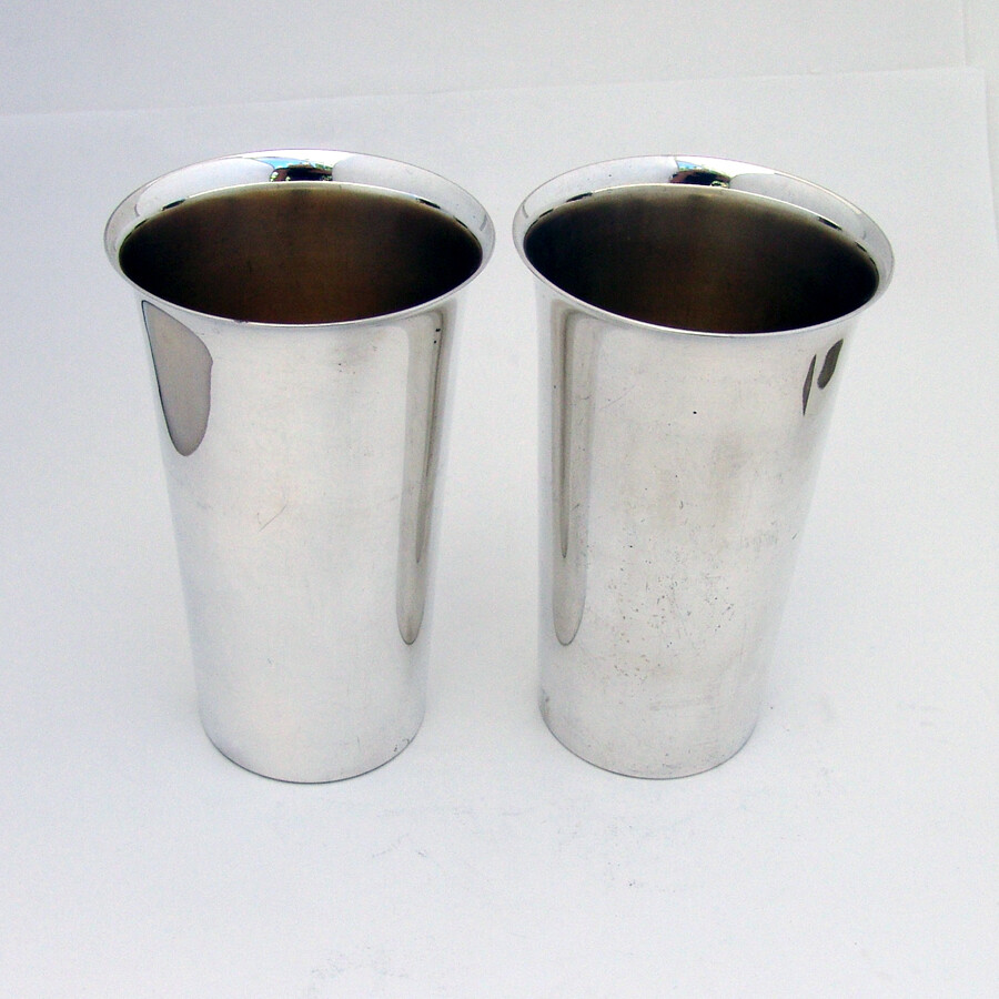 Tall Cups Pair Preisner Sterling Silver No Mono