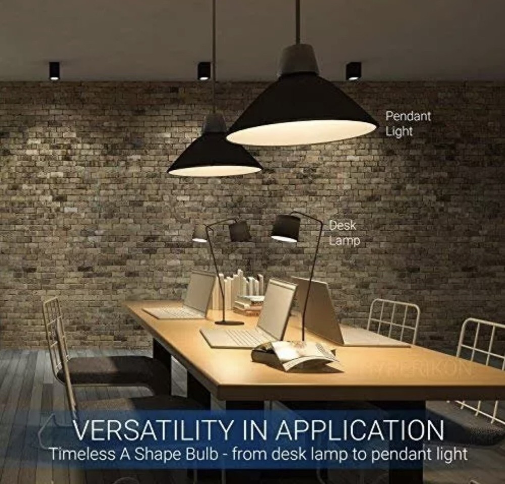 Hyperikon Dimmable LED Light Bulbs A19 9W=60W 3000K E26 - 4 Pack