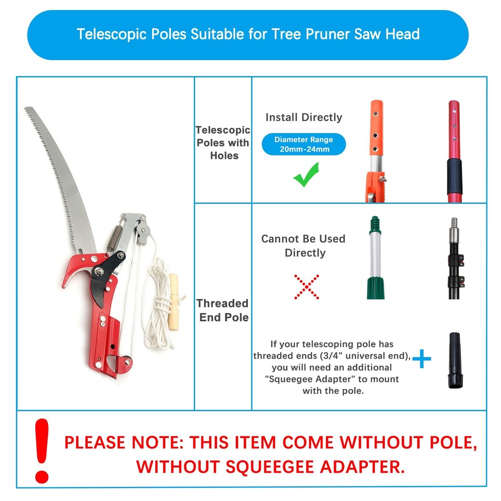 Extendable Tree Pruner Saw Head Without Pole Highaltitude Branches Trimmer Pruni